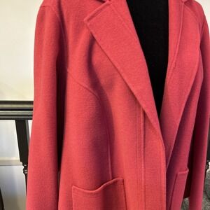 talbots jacket Blazer women's wool hot‎ pink with pockets open Size 22 Petite